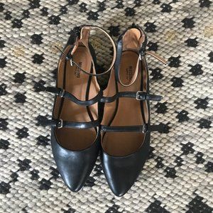 Black Mossimo 3 Strap Mary Jane Flats Pointed toe